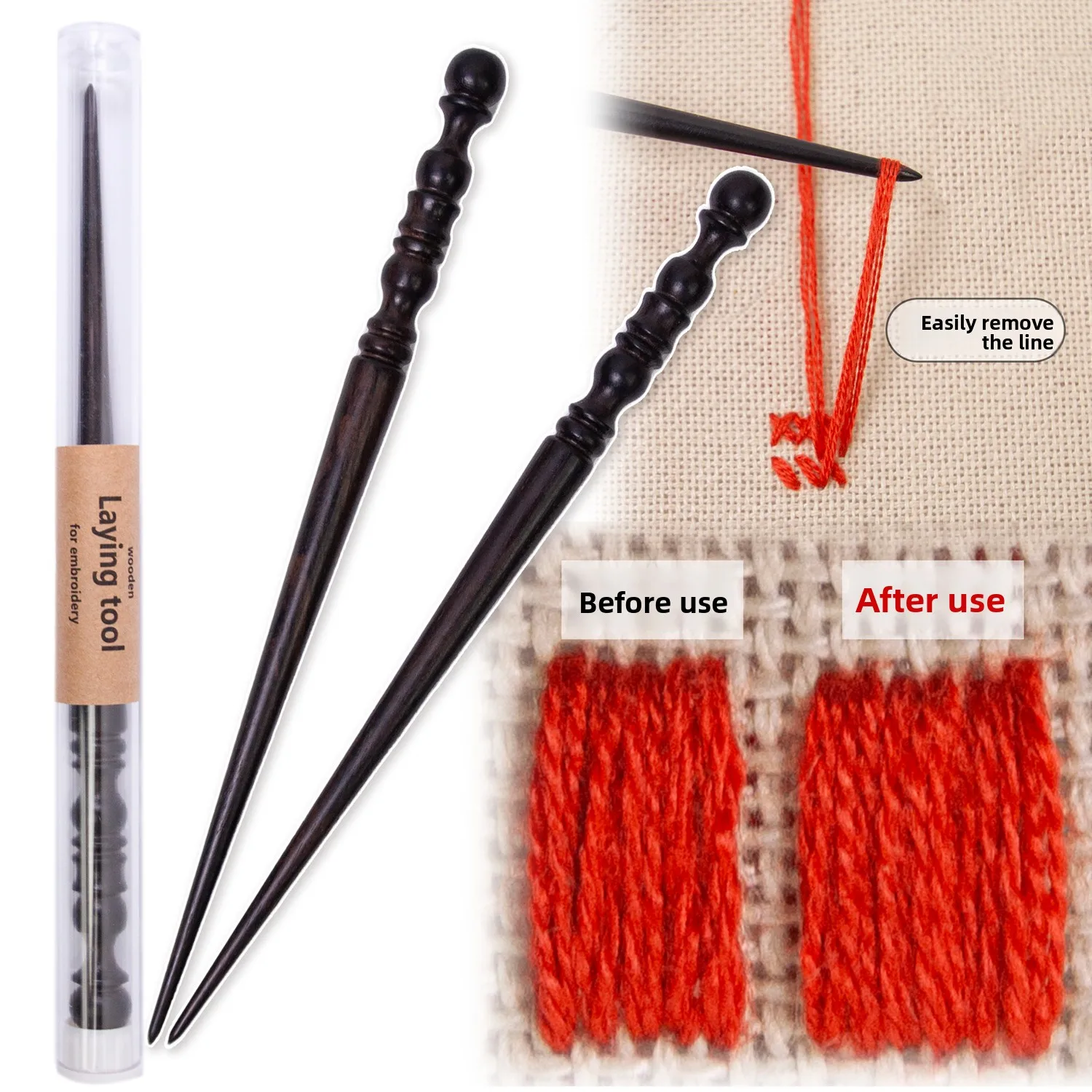 Laying tool 6.3inch for Needlepoint, Portable Precision Stiletto Handy, Precision Placement Scratch Awl, Handy for Getting Seams