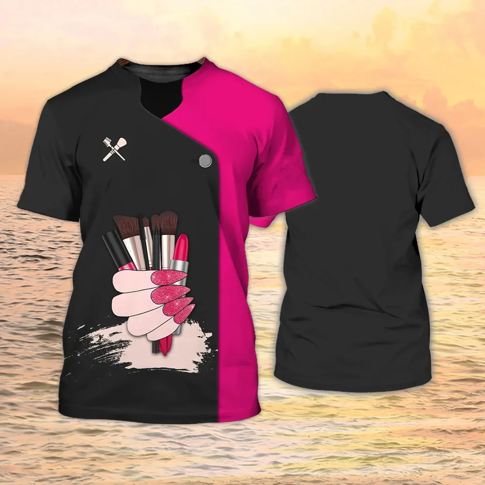 Make Up Artist T-Shirts Cosmetician 3D Printed Streetwear Men Women Casual Fashion Oversized T Shirt Tees Tops Uniform Clothing