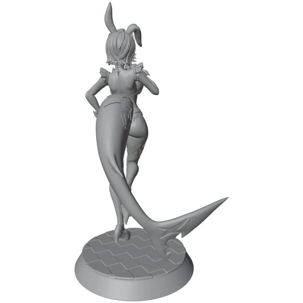 1/24 75mm Female Warrior Resin Model Kits  3D Printed Gray Model Figurine DIY Doll Model Unassembled And Unpainted view 4