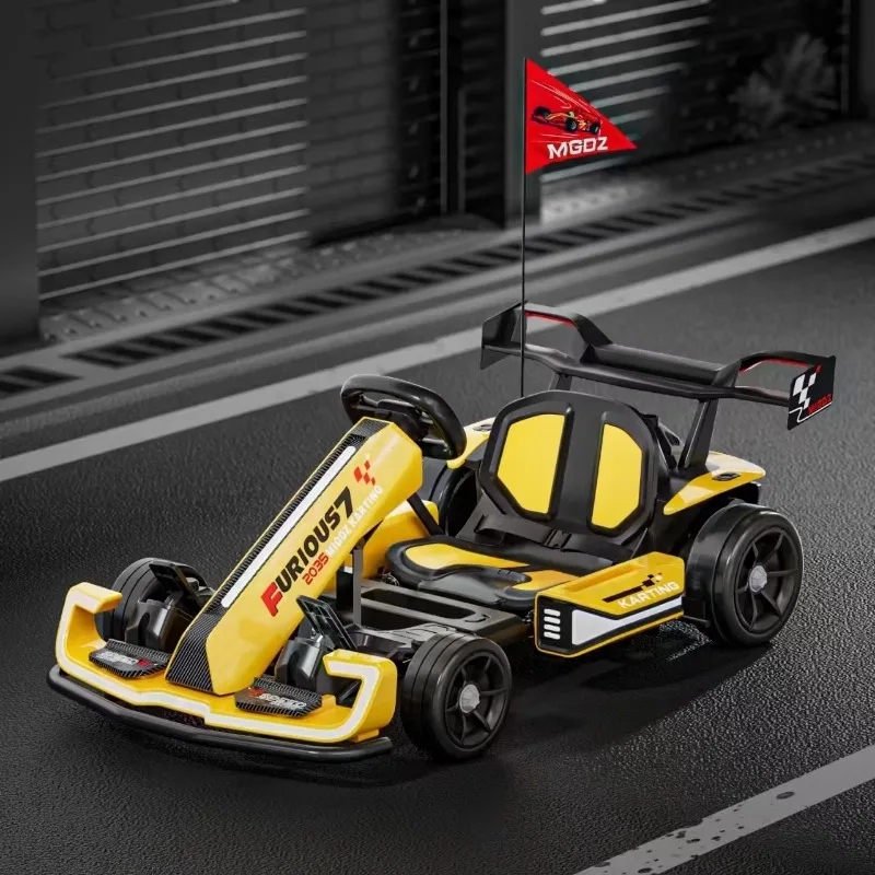 24V Kids Electric Drift Go Kart, Parent Remote Control & Foot Pedal Operated Children Ride On Racing Cart