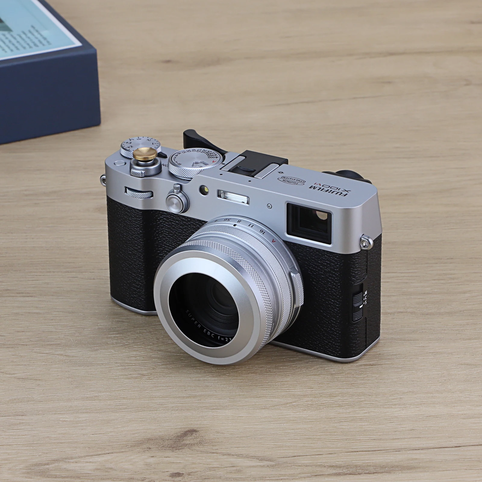 

Haoge LH-X51W 2в1 цельнометаллическая ультратонкая бленда объектива с переходным кольцом для Fuji Fujifilm FinePix X100V камера серебристого цвета