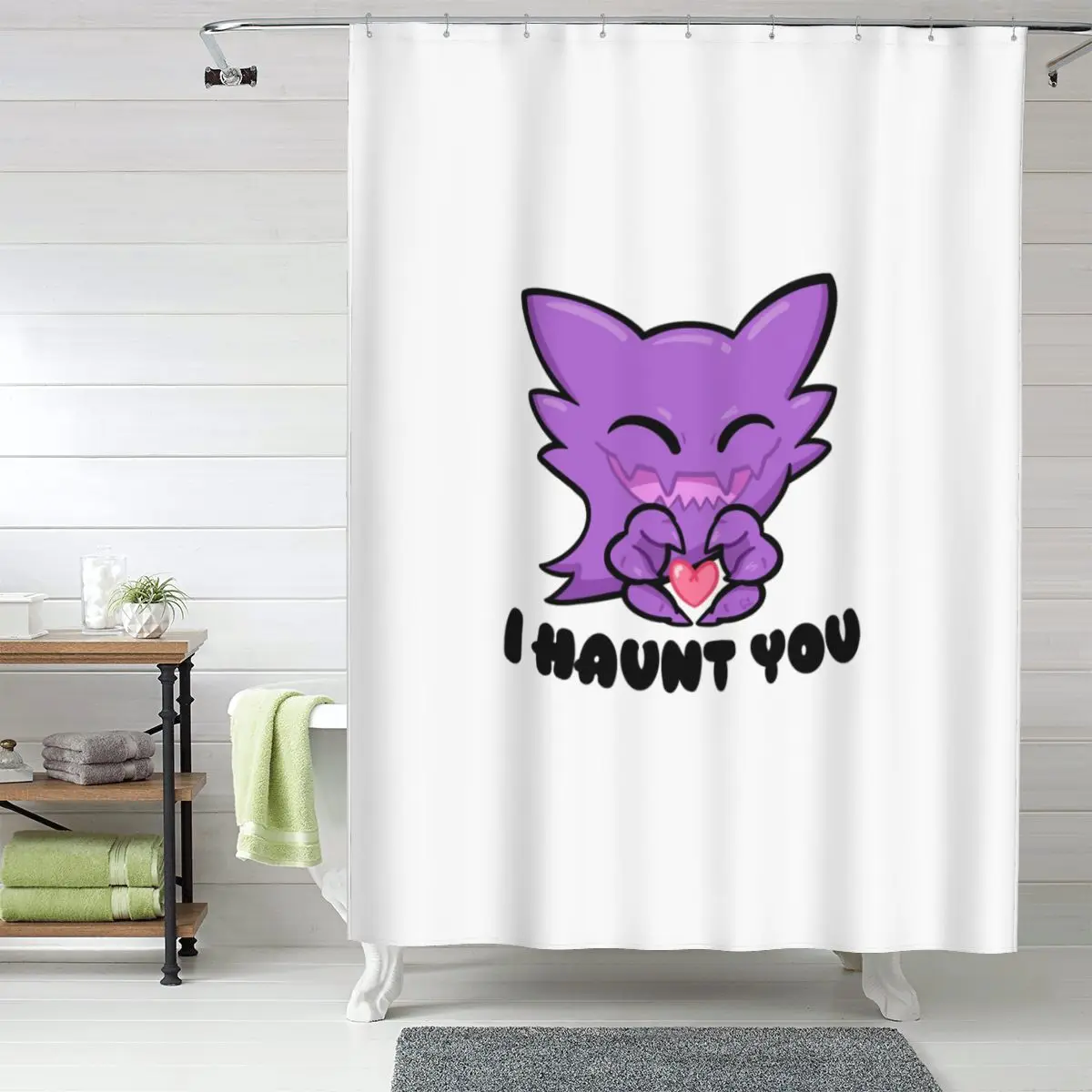 

Занавеска для душа Haunter I Haunt You, полиэстеровая, водонепроницаемая, для ванной комнаты, с крючками