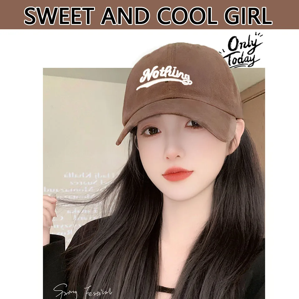 Hat Wig Synthetic Hair Female Long Hair Full Head Female Integrated Long Straight Hair Duck Tongue Baseball Wig Hat