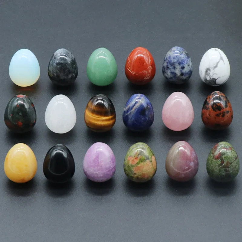 1PC Natural Stone Egg Shape Healing Reiki Crystal Gemstone Home Decor for Collection Anxiety Relief Meditation Energy Balancing