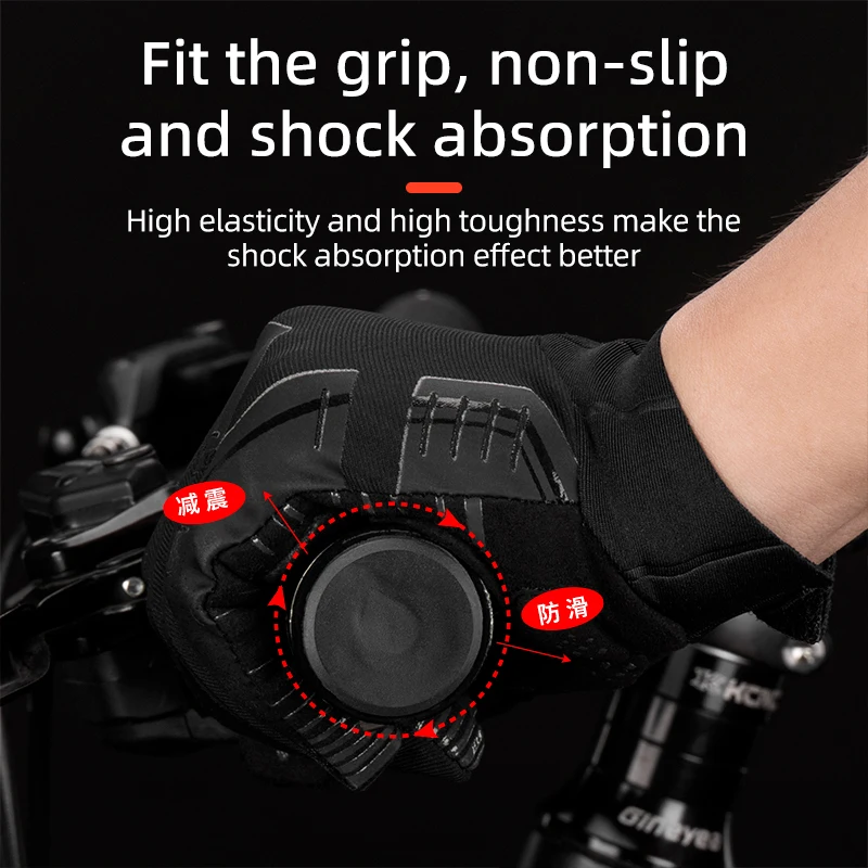 ROCKBROS Winter Cycling Gloves Touch Screen Thermal Warm MTB Gloves Autumn Long Full Finger Bike Gloves Windproof Bicycle Gloves