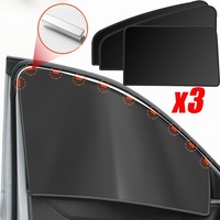 3-1pcs Car Magnetic Sun Shade Cover Side Window Sunshade UV Protection Black Curtain Mesh Full Blackout Film Car Accessories