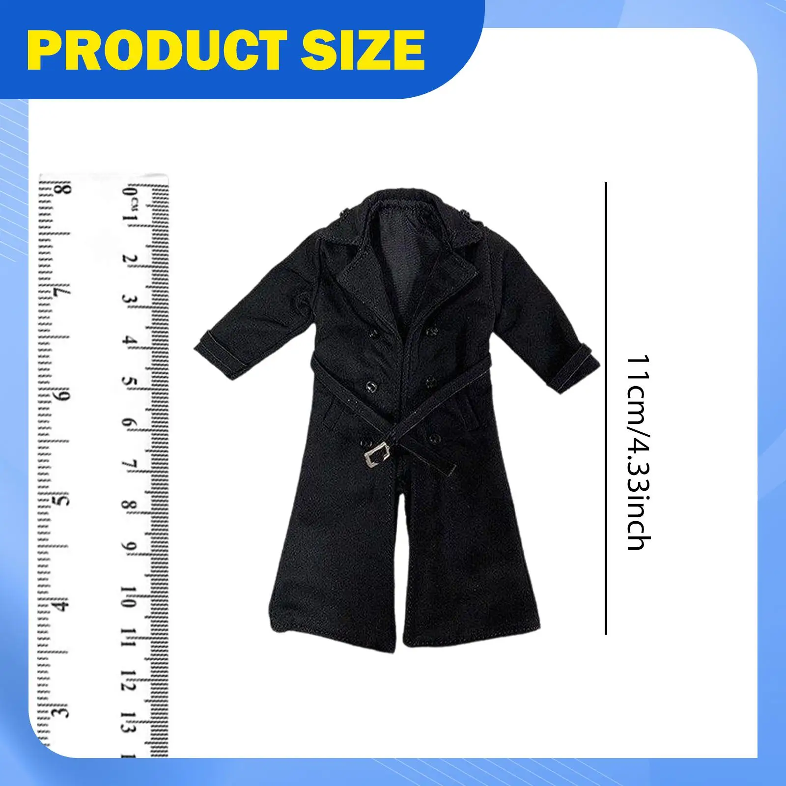 

Плащ-тренч в масштабе 1/8, миниатюрный костюм, пальто для 8-дюймовых мужских фигурок.