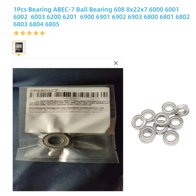 1 Stück Kugellager ABEC-7 608 8x22x7 6000 6001 6002 6003 6200 6201 6900 6901 6902 6903 6800 6801 6802 6803 6804 6805 – Detail 8