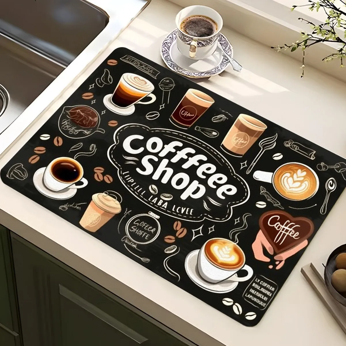 VIKAMA Drainage Pad for American-style Kitchen Countertop - Coffee Machine Heat Insulation and Water Absorption Pad