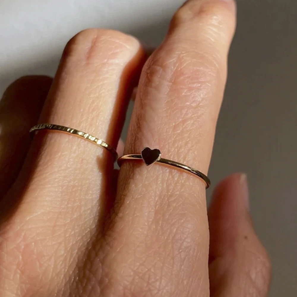 

Rings 14K Gold Filled Handmade Thin Stacking Ring Dainty Minimalist Layering Jewelry for Women Party Birthday Daily Gifts