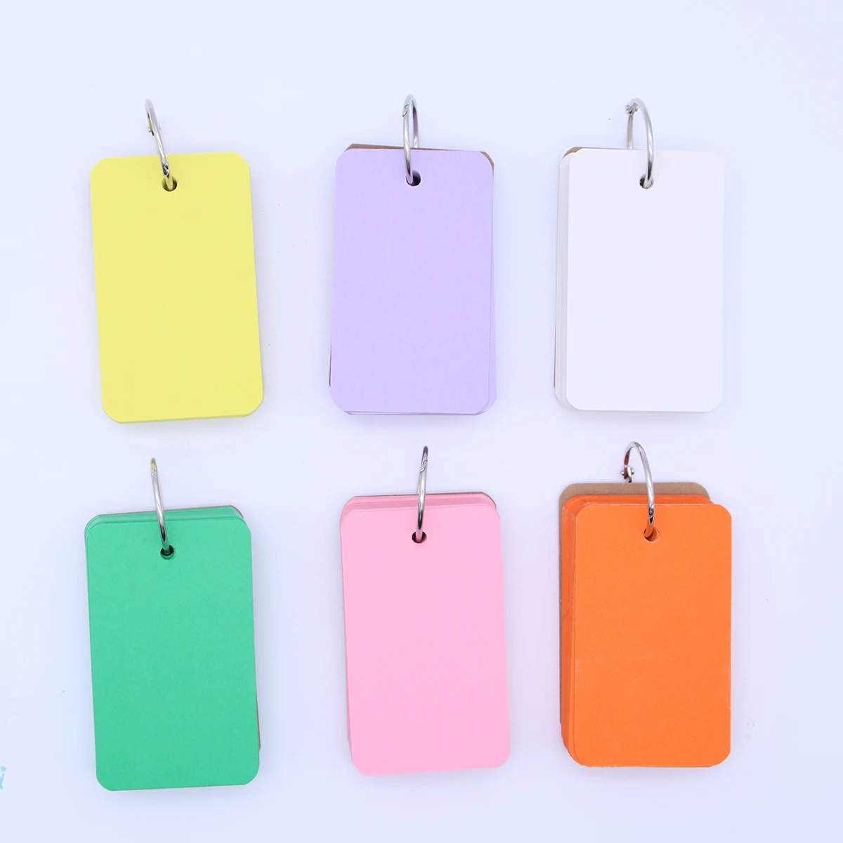 

6pcs Refillable Binder Ring Flash Cards Blank Study Notepads Diy Scratch Word Cards Portable Colorful Memo Pad School Stationery