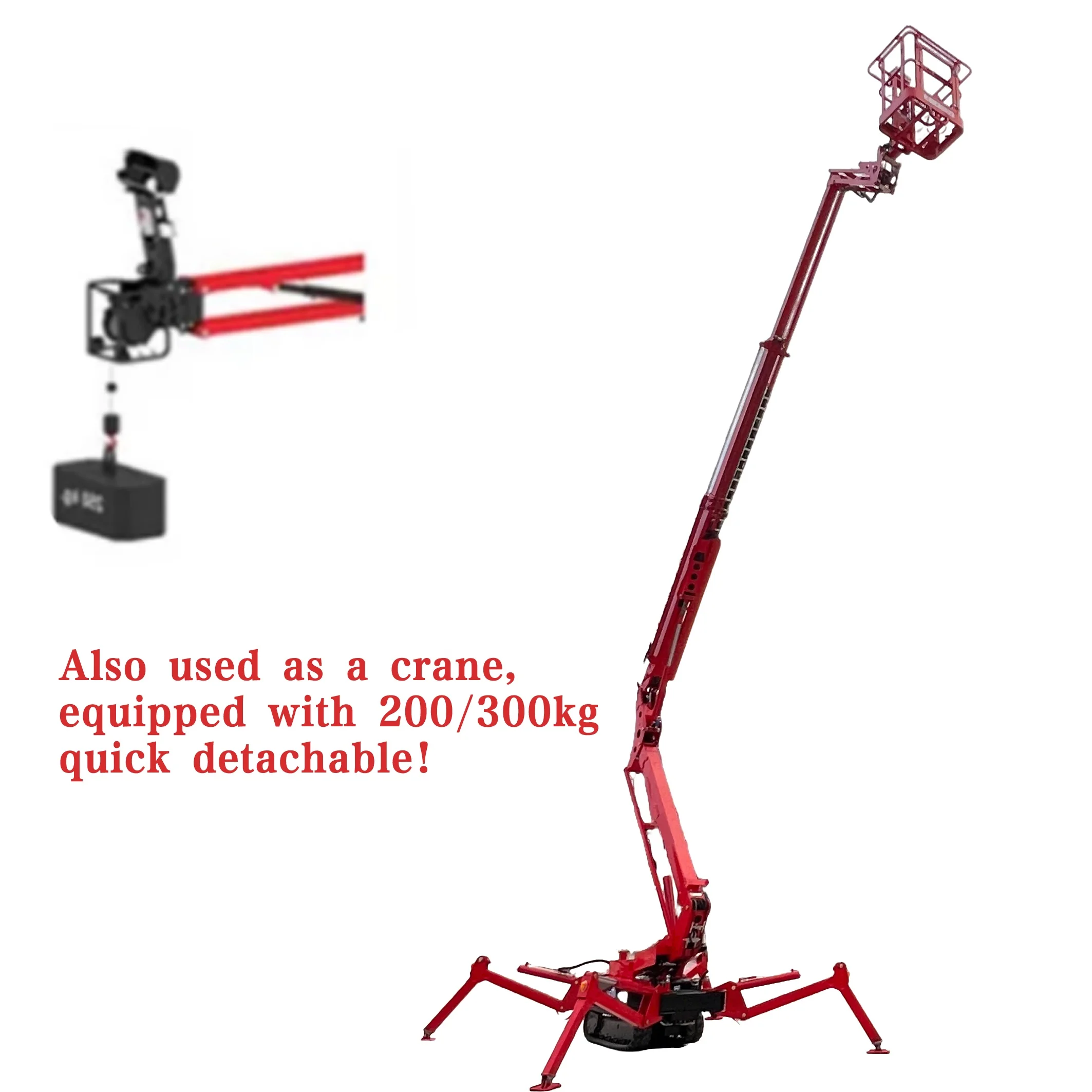 YG Customized Global B2B Platform 16m Track Spider Boom Lift Attachment With Legs