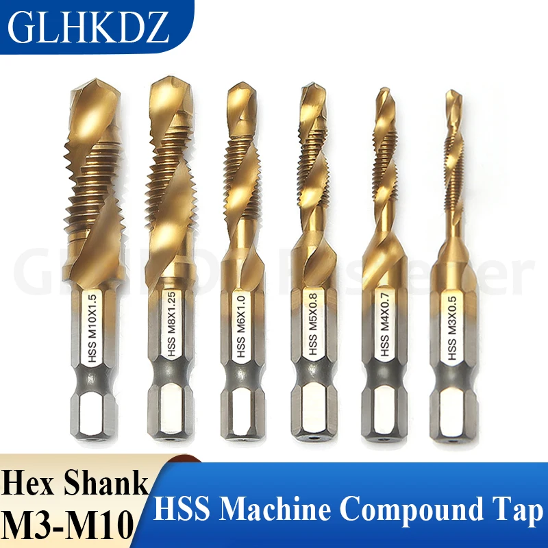 

M3-M10 High Speed Steel Titanium Plated Composite Tap Drill and Tap Integrated Machine Compound Tap Open and Chamfer Tool