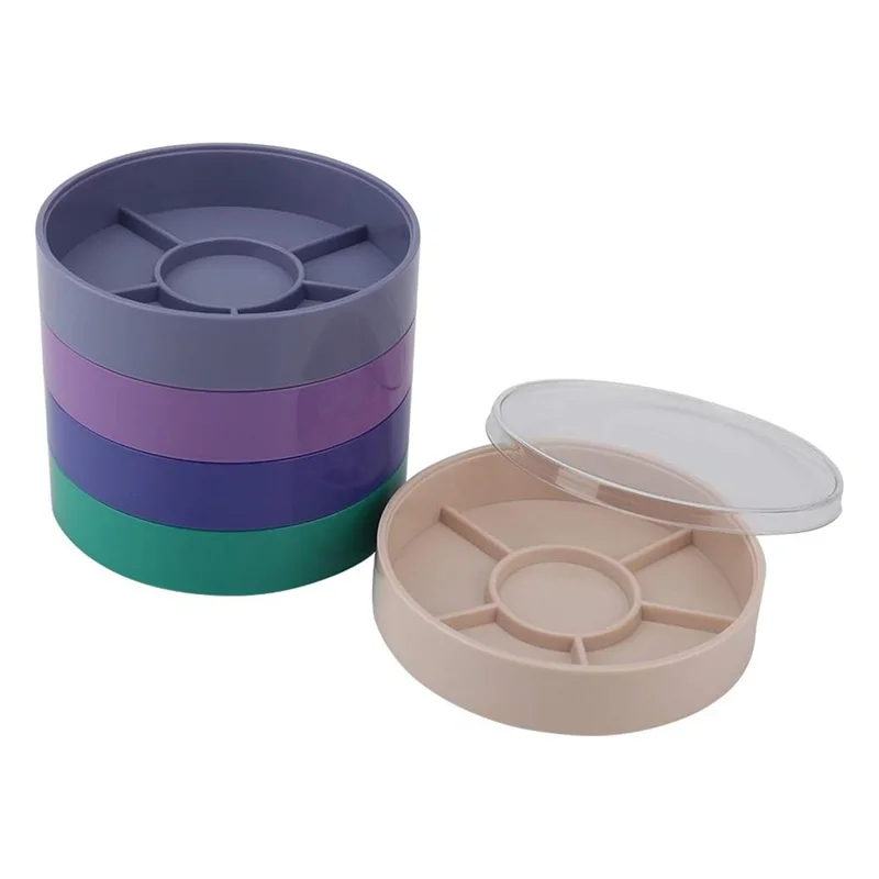 ABSQ-Penyimpanan Baki untuk Bagian Jam Tangan, Kotak Alat Perbaikan Jam Tangan Bulat 5 Lapis- Ideal untuk Mengatur Komponen & Aksesori Pengganti