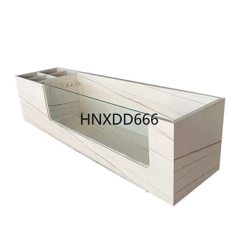 

Rock slab floor-to-ceiling fish pond Double-layer thickened glass landscape fish tank