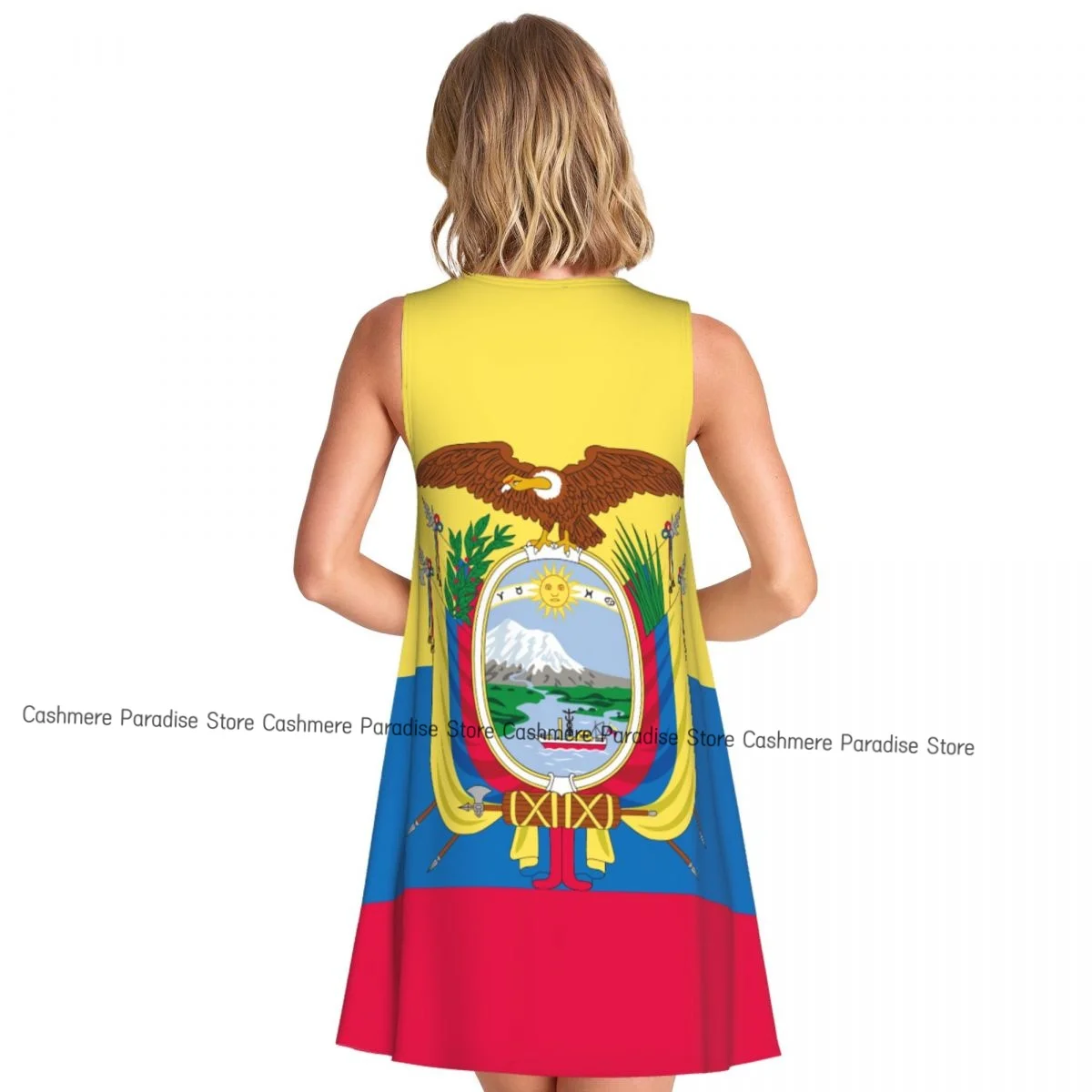 Women's Dress Flag Of Ecuador Summer Casual T Shirt Dresses Beach Cover up Tank Dress