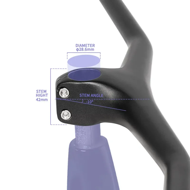 Ultra-light carbon fiber integrated straight handle bicycle mountain bike integrated mountain bike handle minus 10 degrees