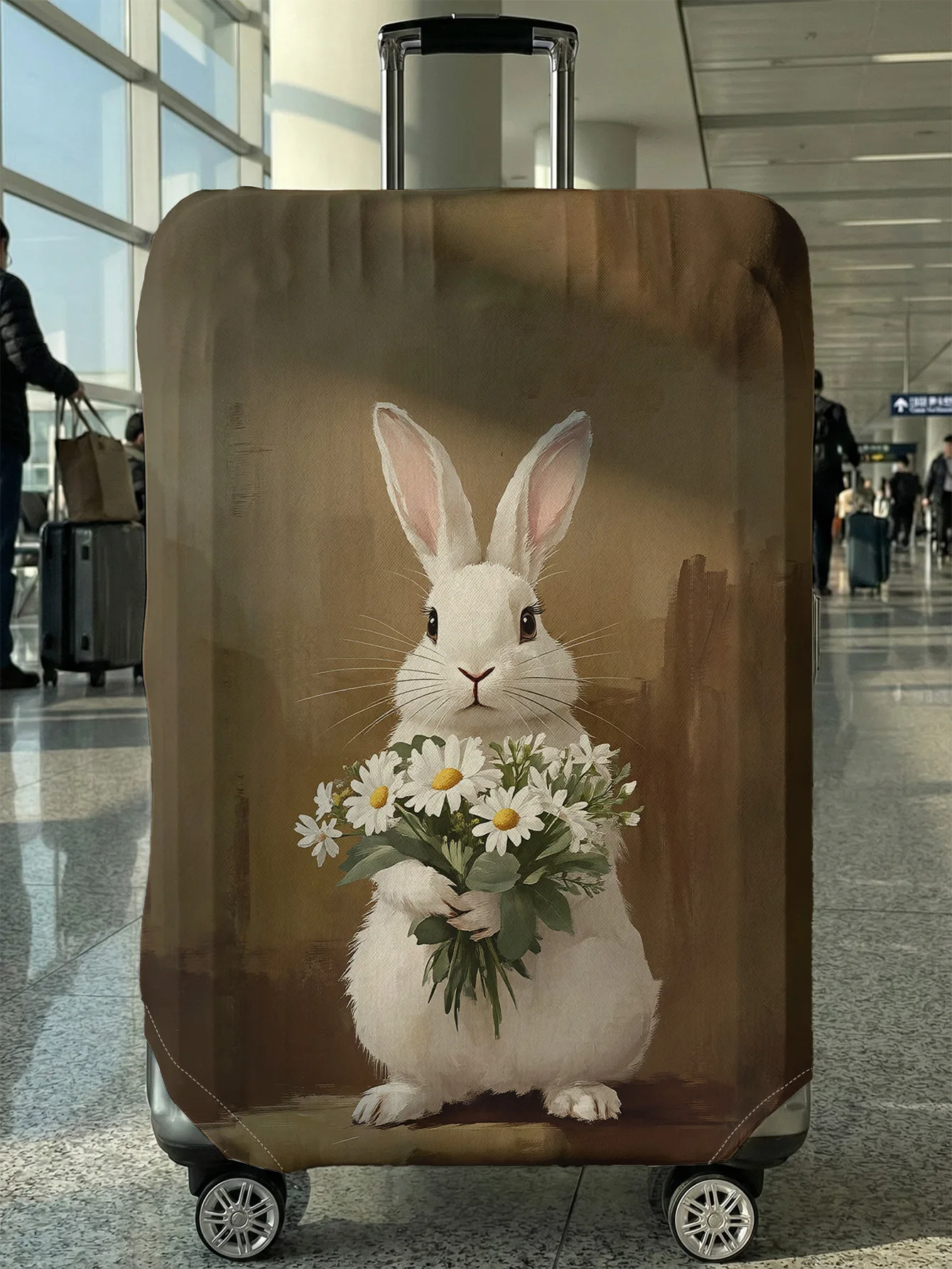 

Rabbit carrying flower luggage protection cover, suitable for 18-32 inch luggage covers, luggage handle gloves, travel accessori