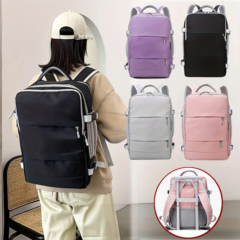 Women Travel Backpack Water Repellent Anti-Theft Stylish Casual Daypack Bag With Luggage Strap USB Charging Port Backpack