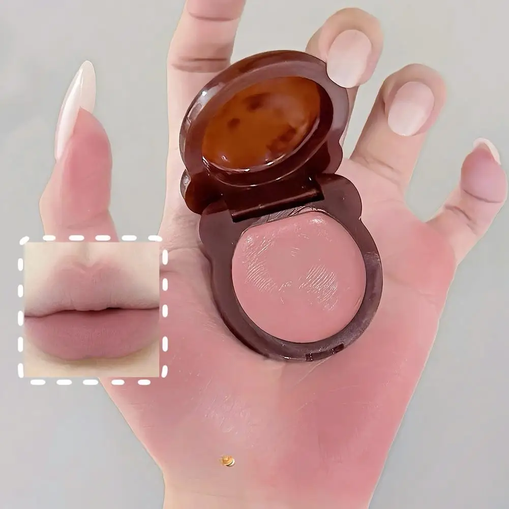 Cream Blush Lip and Cheek Tint  Cute Bear Dual-Purpose Makeup Natural Rosy Glow Soft Blusher Cosmetic