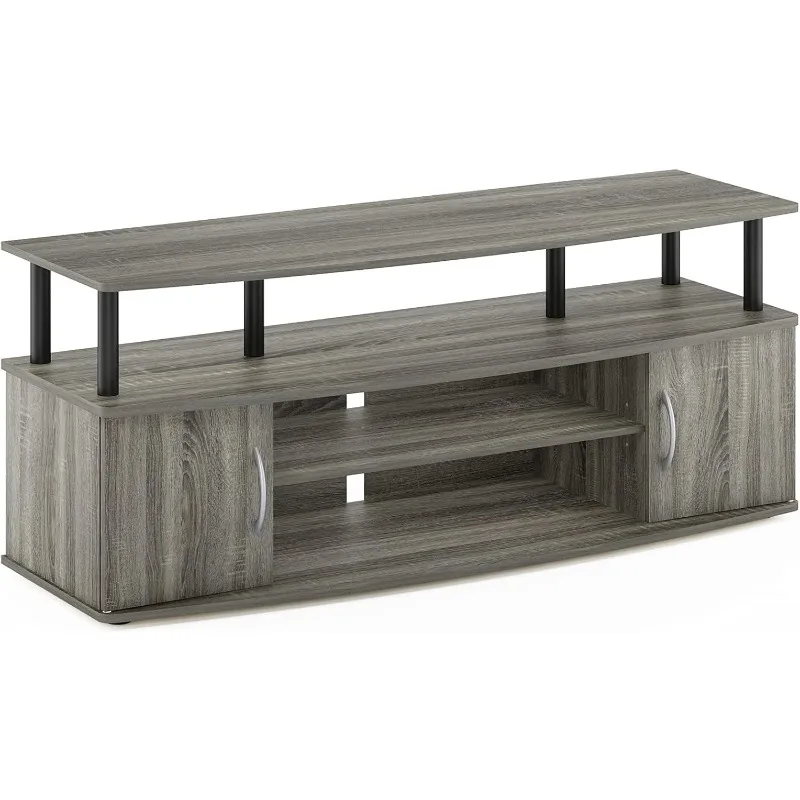 

JAYA Large Entertainment Stand for TV Up to 55 Inch, French Oak Grey/Black