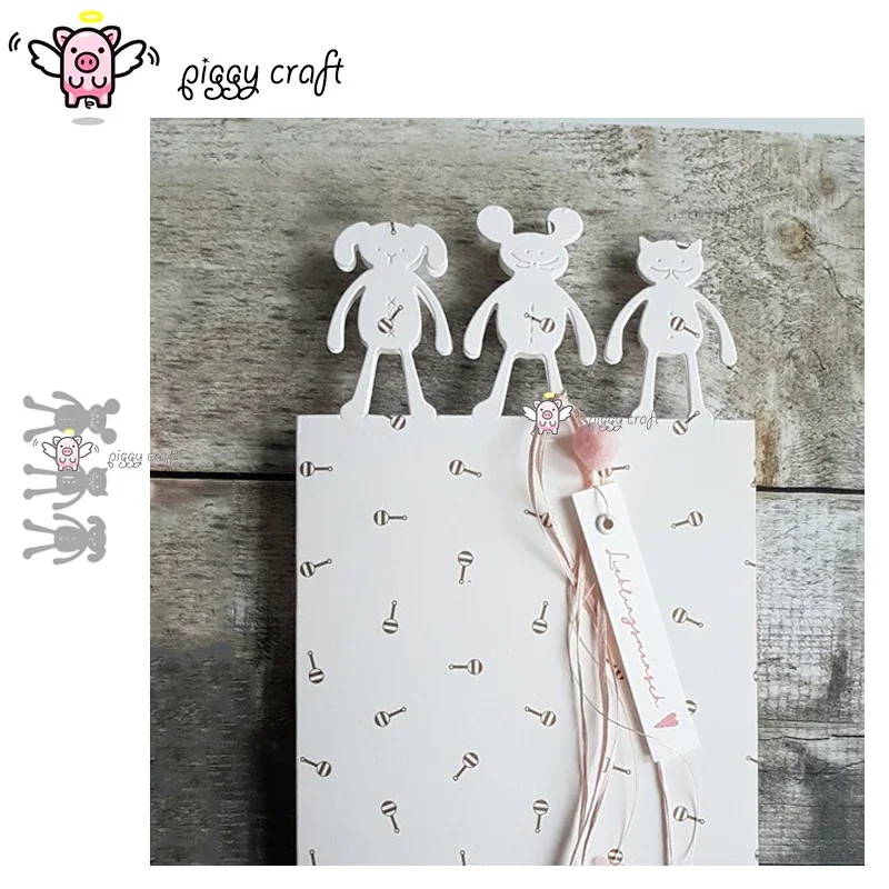 Piggy Craft metal cutting dies cut die mold Mouse cat dog animal Scrapbook paper craft knife mould blade punch stencils dies