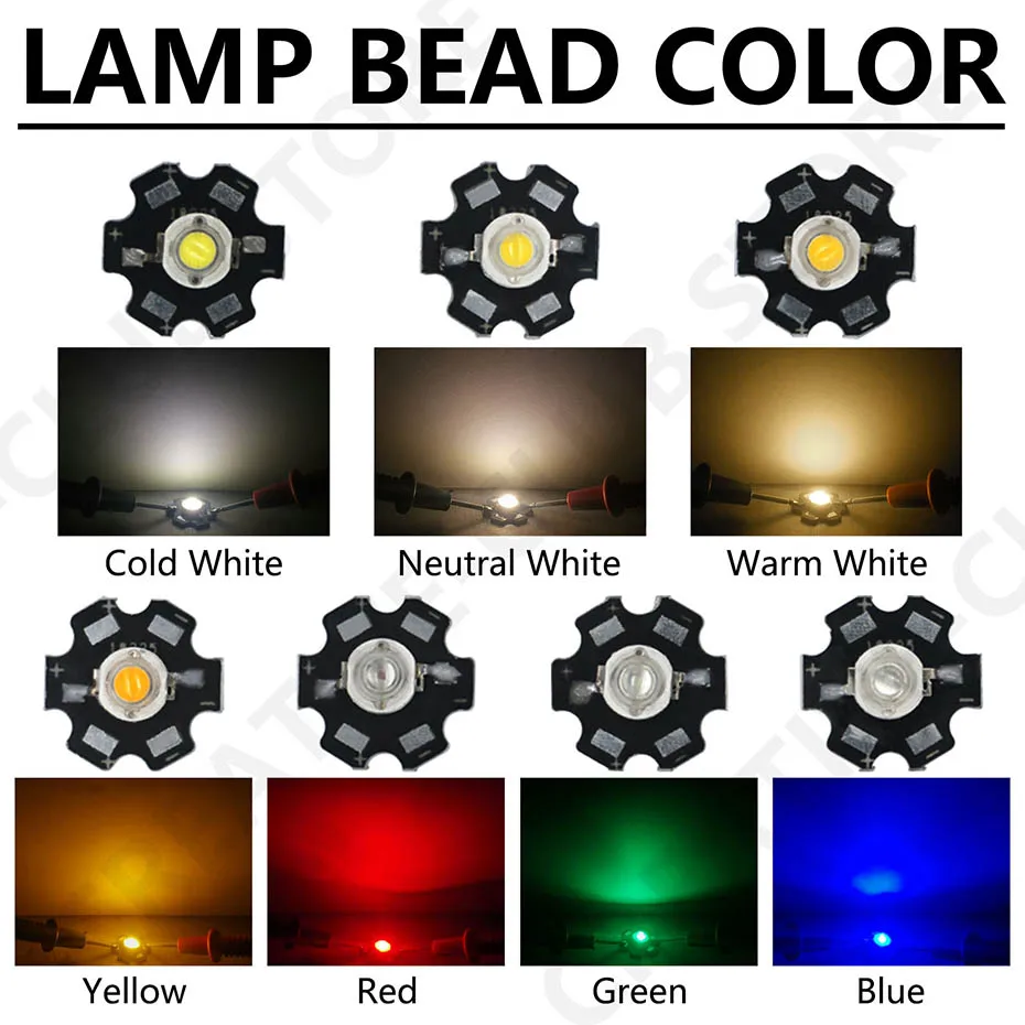 10 Stück 1 W 3 W 3 V 20 mm Hochleistungs-LED mit Drahtchip-Lampen, PCB mit WireSMD-COB-Dioden, 2000 K, 3000 K, 4000 K, 6500 K, Rot, Grün, Blau – Detail 3