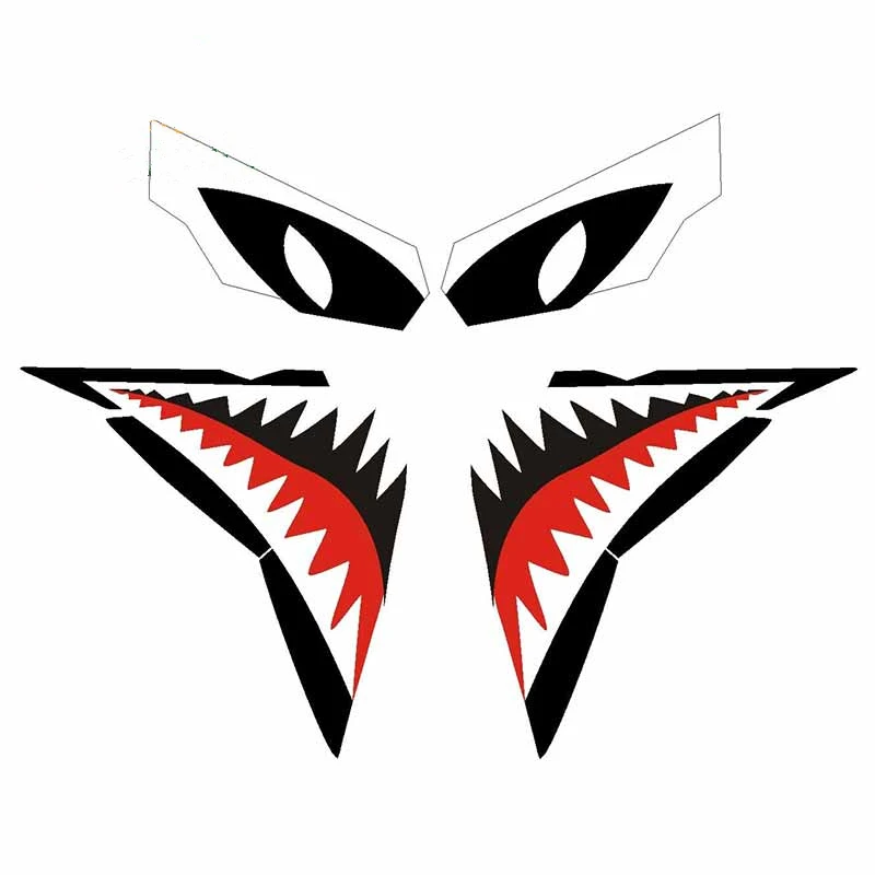 ตลก 13 ซม.สําหรับปากฉลามฟันการ์ตูนรูปลอกกันน้ํารถสติกเกอร์ Graffiti รถจักรยานยนต์ตกแต่งสําหรับ JDM SUV