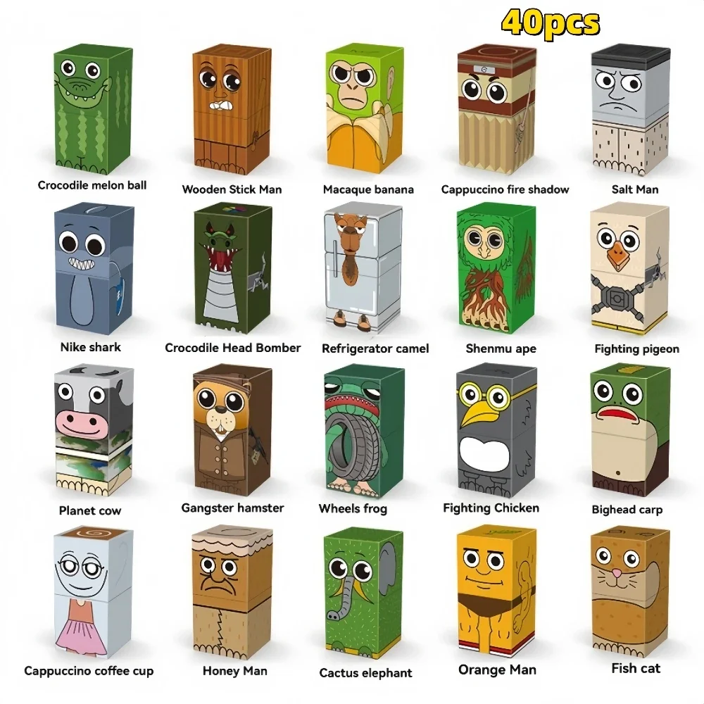 Kinder Geschenk Magnetisches Gebäude Set DIY Ziegel AI Charakter Modell STEM Pädagogisches Kreatives Spielzeug TungTungTungSahur Figur Spaß