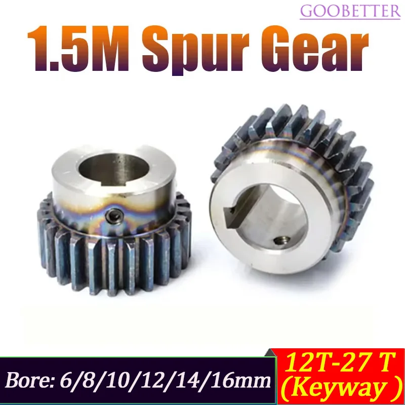 1.5M 12-60T Flanged Step Spur Gear, Precision Shouldered Gear for Motor Transmission, Industrial Machinery