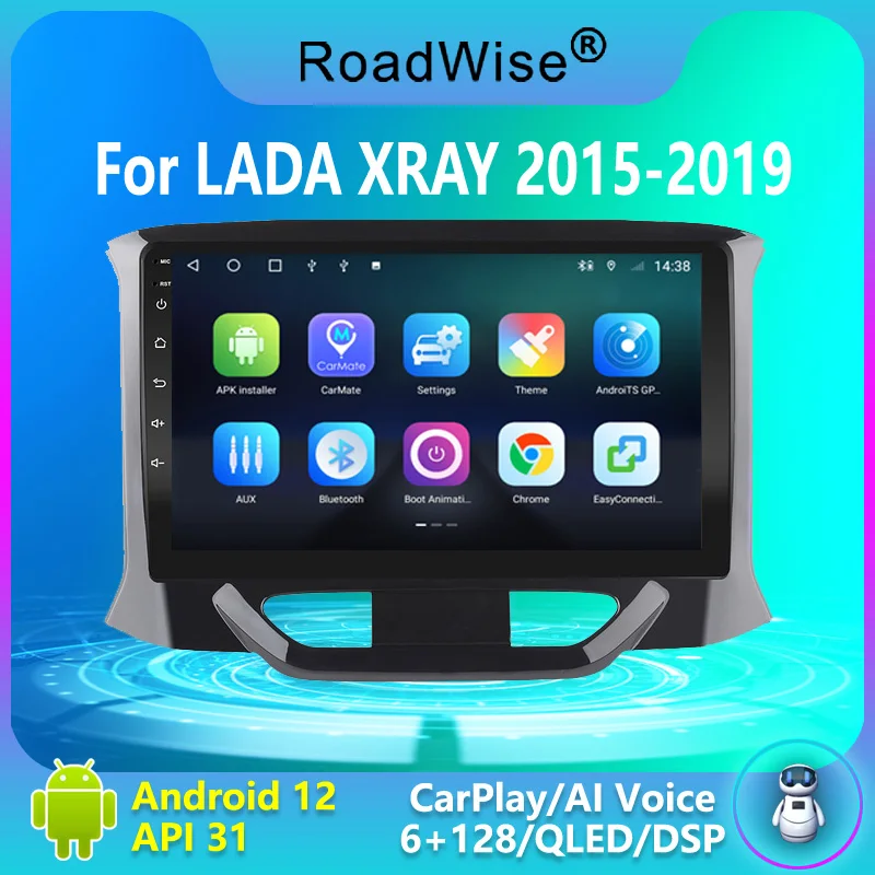 

Roadwise 2 din Android Car Radio Multimedia For LADA Xray X RAR X-RAY 2015 2016 2017 2018 2019 4G Wifi GPS DVD 2din DSP Carplay