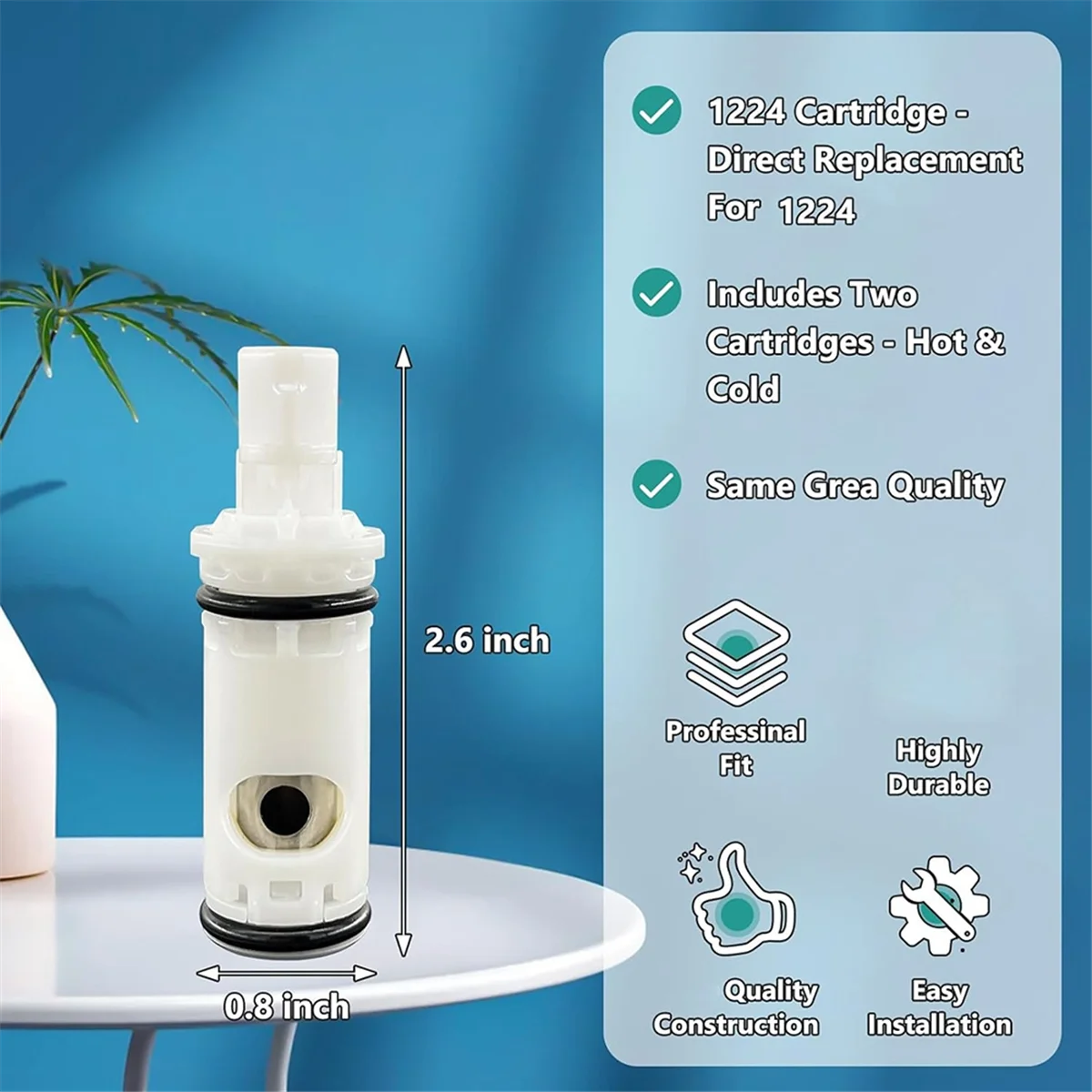 A83Z 2pcs 1224 1224B Faucet Replacement for Two Handle Faucets Replacement Kit Faucets Repair Kit