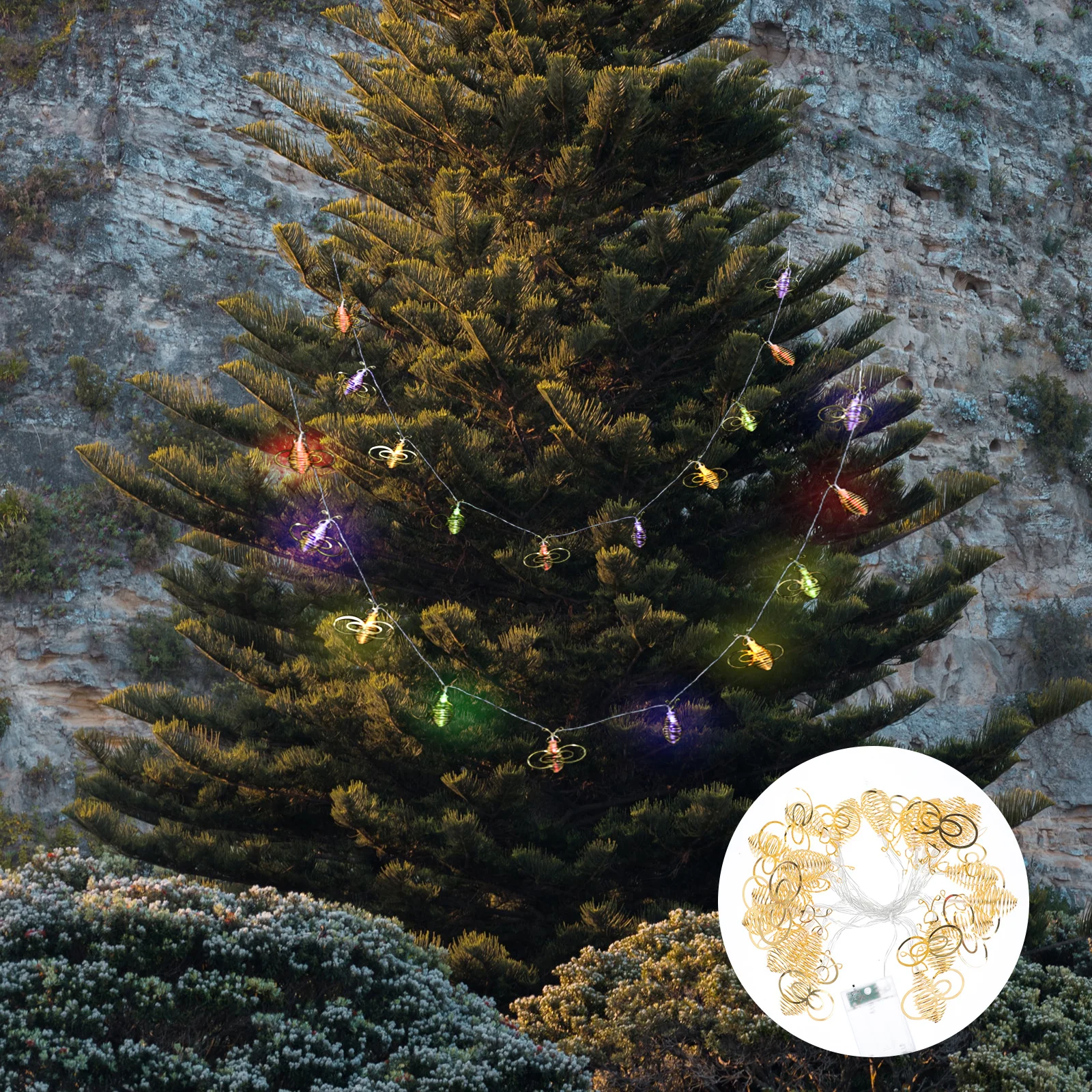 

1Pcs Christmas Decoration Lights Glowing Honeycomb String Light Outdoor Weather Resistant Decorative Lamp for Garden Party