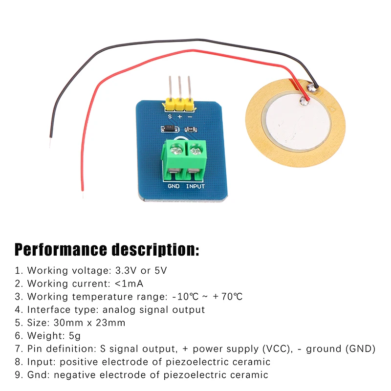 1 Set DIY KIT 3.3V/5V Ceramic Piezo Vibration Sensor Module Analog Controller Electronic Components Supplies For Arduino UNO R3