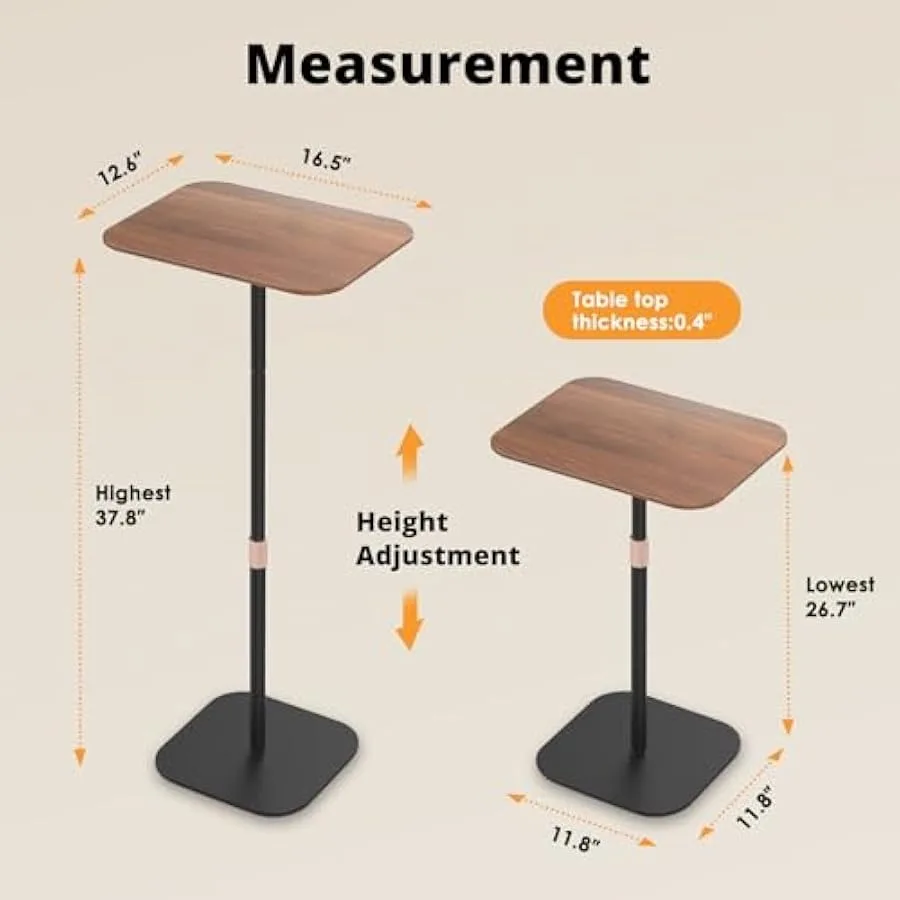 Подставка для ноутбука Напольная подставка Подставка для проектора с регулируемым по высоте металлическим основанием Боковой столик Торцевой столик для кровати Диван Офис Ho
