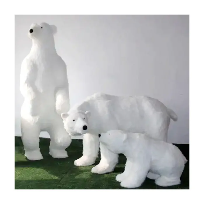 Custom Plush Bear Toy White Christmas Decoration for Home Decor Holiday Festival Life Size Polar Bear for Christmas