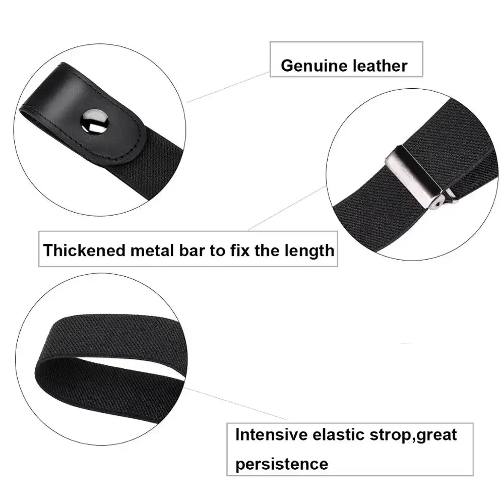 Adjustable Stretch Elastic Waist Band Invisible Belt Buckle-Free Belts for Women Men Jean Pants Dress No Buckle Easy To Wear