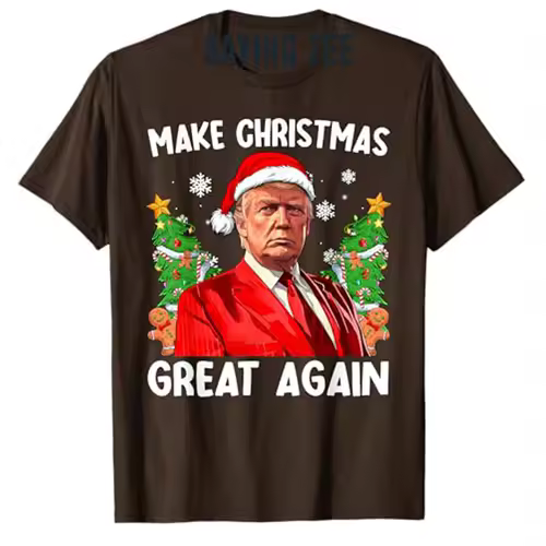 Make Christmas Great Again Funny Santa MAGA Men Xmas T-Shirt Novelty Gift Humorous Ugly Christmas Sweater Saying Tee Y2k Top - Image 2