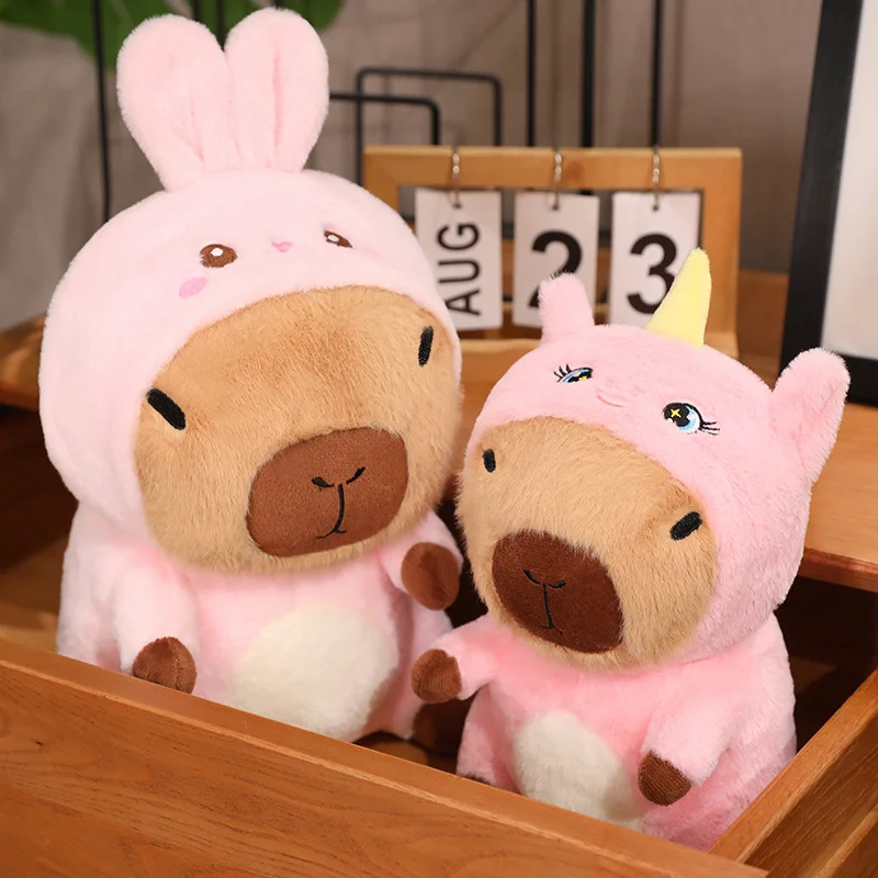 Cute Cartoon Dressed Capybara Plush Toys Lovely Capybara  Doggy Bunny Duck Unicorn Funny Toys For Children Home Decor