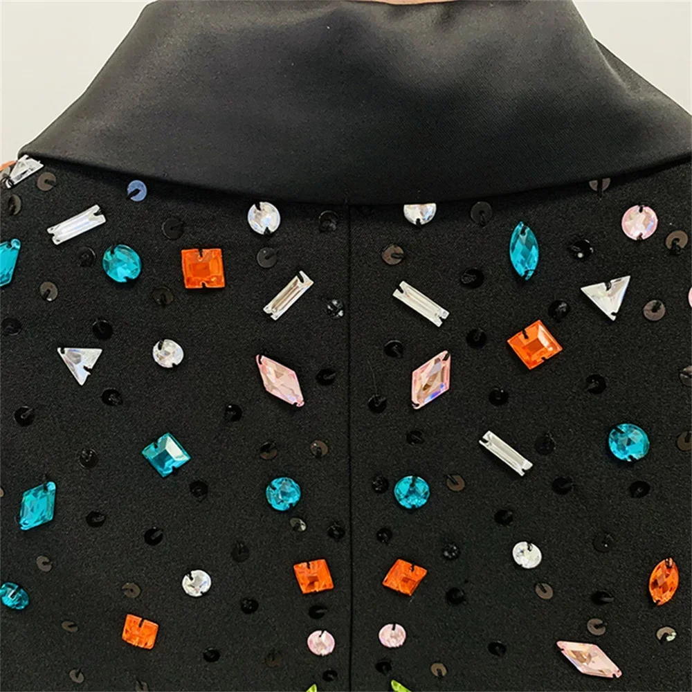 Blazer de botão único e calças Flare para mulheres, designer de diamantes de luxo, conjuntos formais de calças de celebridades, mais recentes, 2 peças, 2023