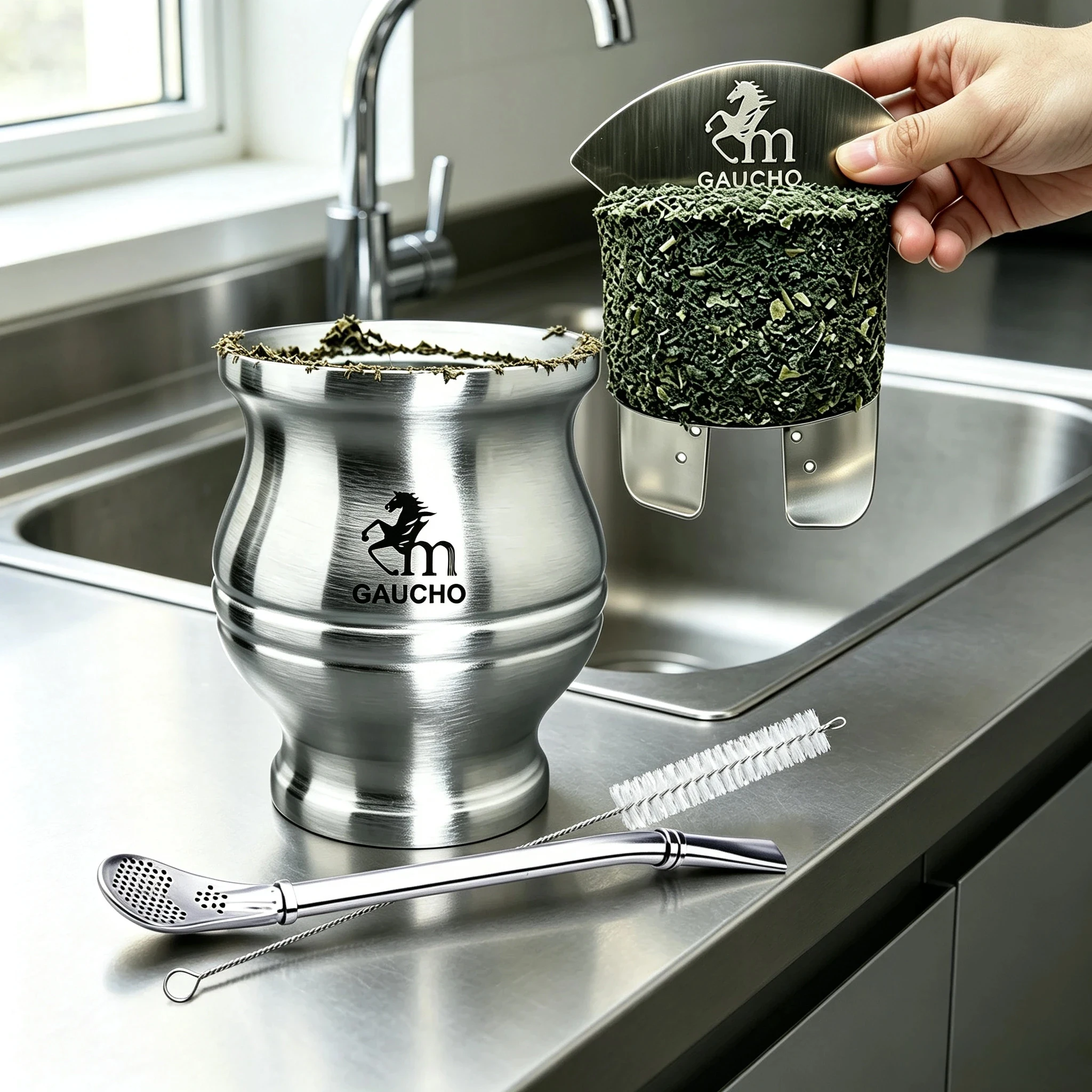 Gaucho Yerba Mate Separator Edelstahl Teesatz Entfernung Sanftes Trinken Inklusive Bombilla Strohhalm & Kürbisbecher Großhandel – Detail 5