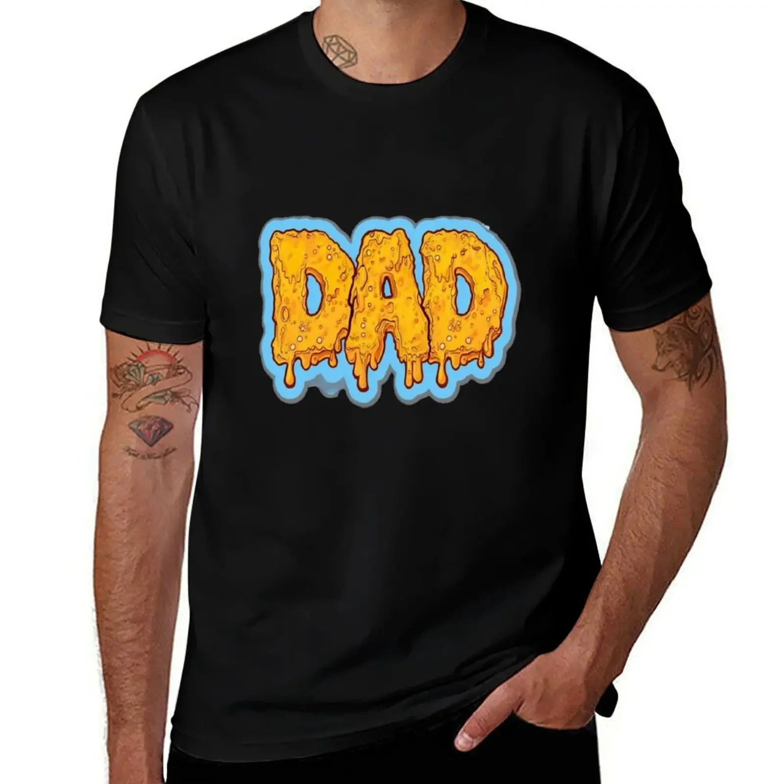 

DAD - Playful DAD Logo With Melting Cheese Texture On Black Background_playground+GIMP T-Shirt