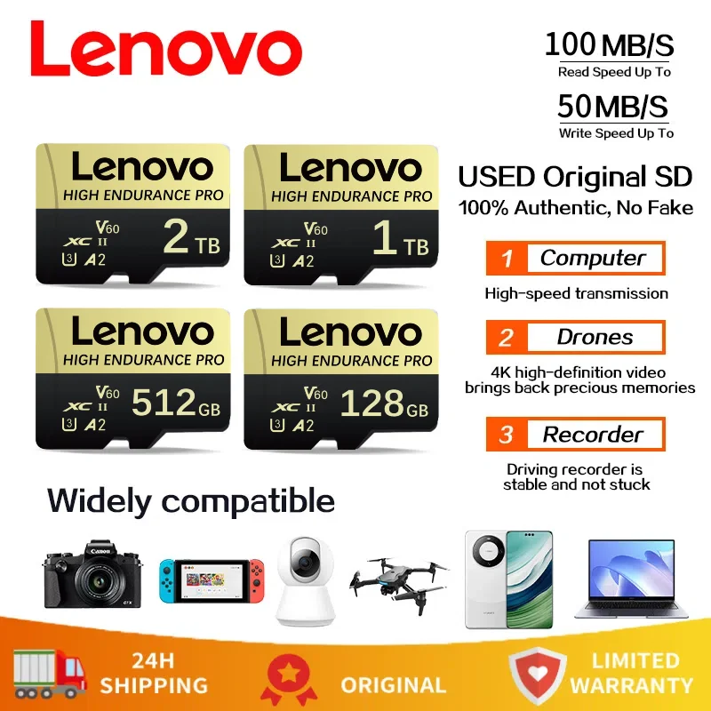 

Lenovo 2TB Micro TF SD Card 1TB 512GB Memory Card 256GB SD Memory Card 128GB Storage Cartao De Memoria For Nintendo Switch Ps5