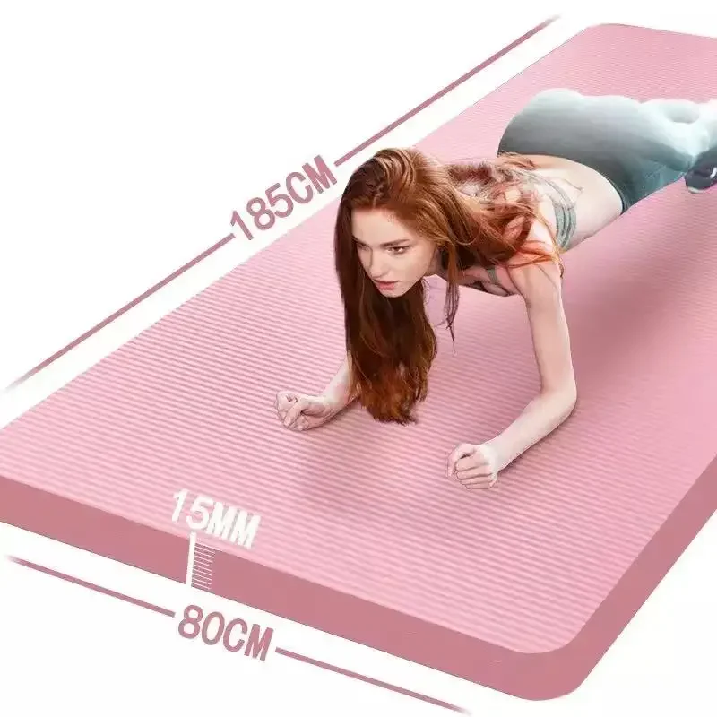 Esterilla de Yoga gruesa de 185x90CM, esterilla de Yoga de rebote de alta densidad impermeable NBR, esterilla antideslizante para gimnasio en casa,