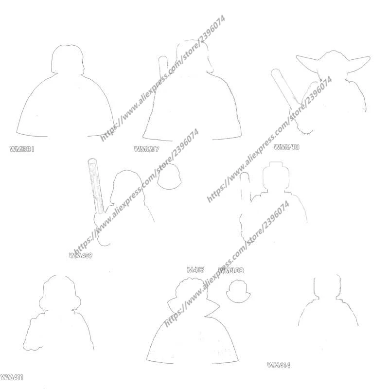 WM Actiefiguren Filmaccessoires Bouwstenen Bakstenen speelgoed WM240 WM297 WM381 WM408 WM409 WM411 WM413 WM414