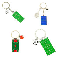 Creative Football Field Keychain Metal Basketball Pendents For Men Car Key Holiday Gift Handbag Pendant Kids Toys