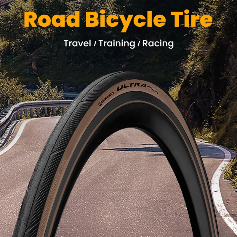 Continental Ultra Sport III / Grand 700x28 Brown Skin Road Bike Folding Tire 28-622 Foldable Kevlar PureGrip 3 28C Tyre 180 TPI