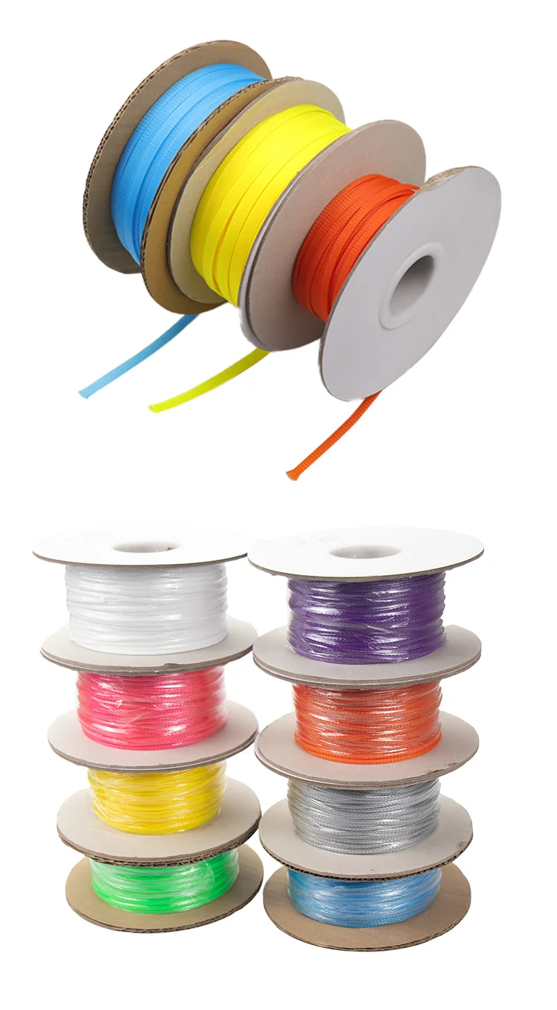 PET Expandable Braided Sleeving Flexible Wire Mesh Sleeve  For TV Audio PC Cords Protect From Pets Chewing