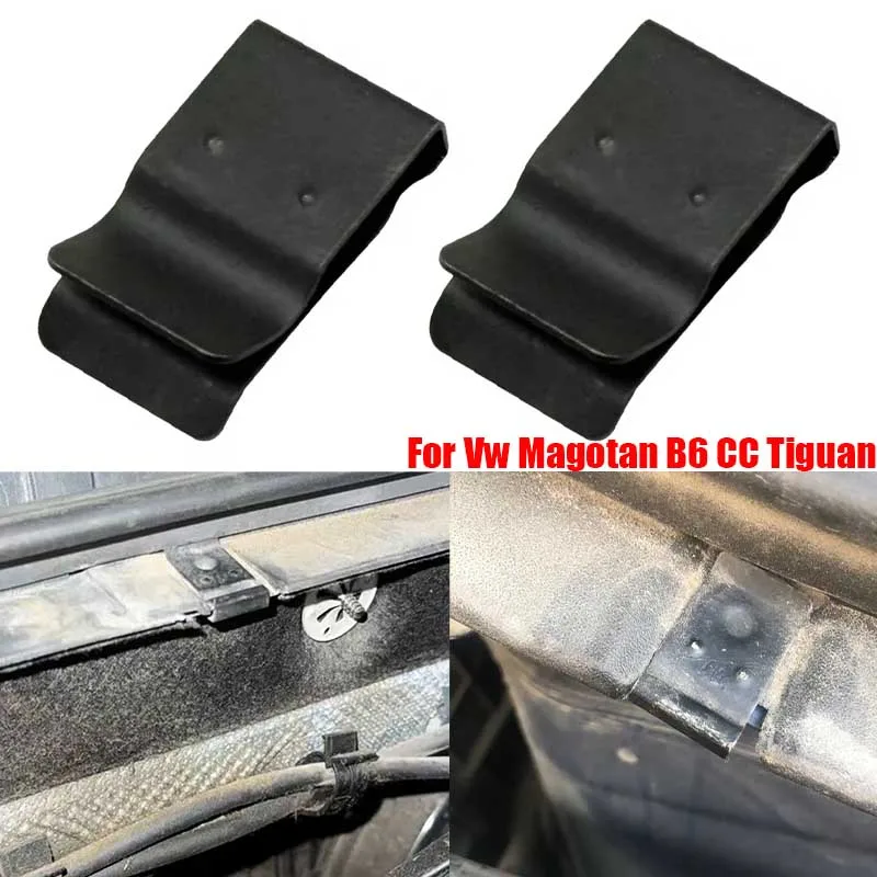2Pcs  Front engine Cover Hood Water Collecting Board Buckle Board Iron Clip For Vw  GOLF Passat B5 B6 B7 Magotan B6 CC Tiguan