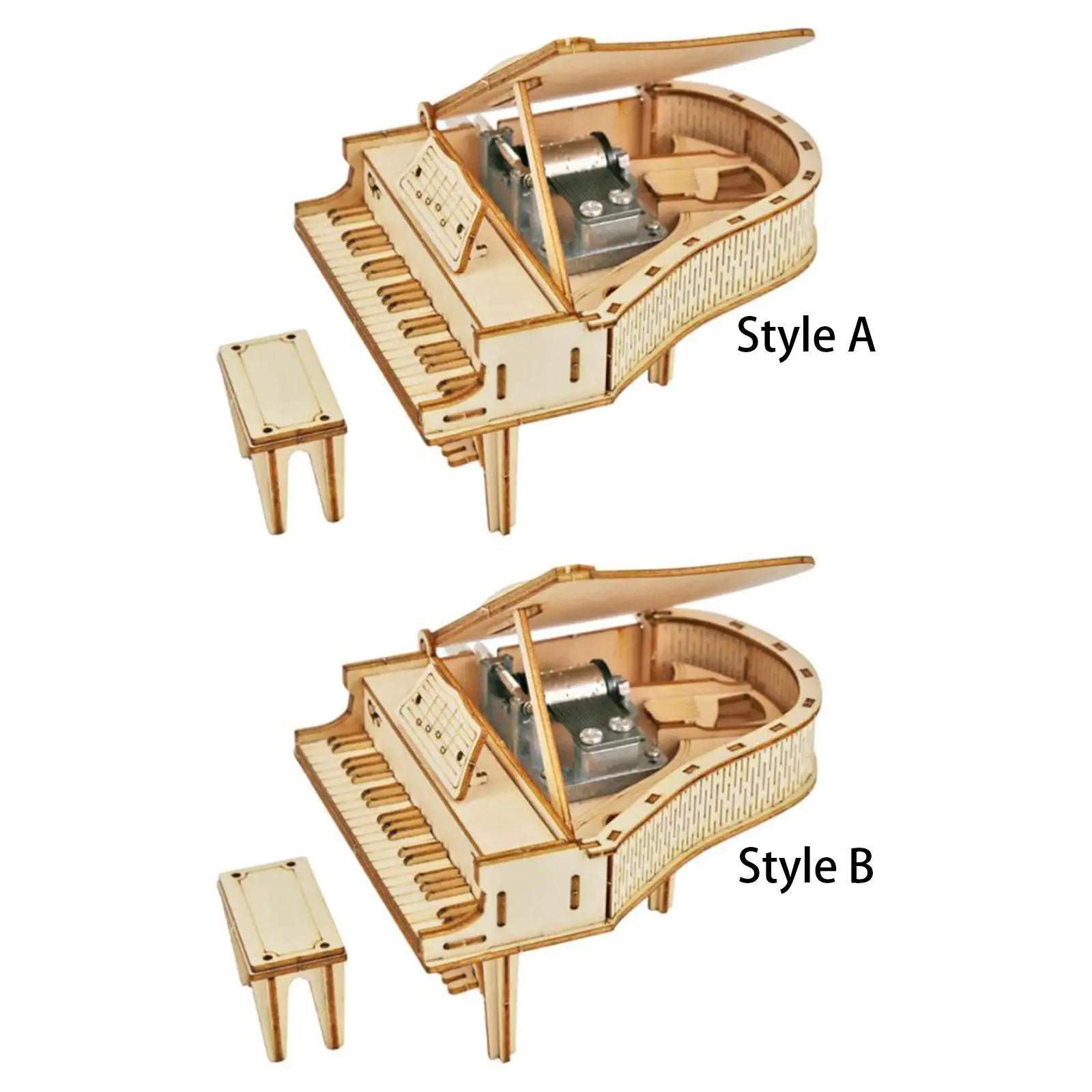 DIY Toy Piano Music Box 3D Puzzles for Adults, Craft Building DIY Kit Wooden Puzzle Assembling Toy for Kids Teens Xmas Gifts